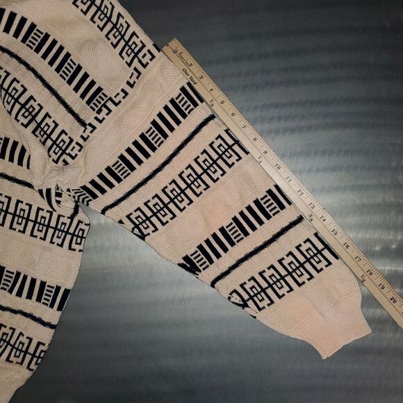 Vintage Dunhill Black Cream Geometric Sweater Textured Knit Scotland Large - Picture 9 of 10